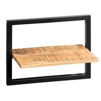 Leen Bakker Wandplank Bart - zwart/naturel - 35x45x25 cm