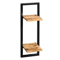 Leen Bakker Wandplank Bart - zwart/naturel - 75x25x25 cm