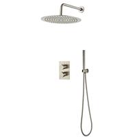 saniclear Exclusive volledig 304 RVS inbouw regendouche 30cm met staaf handdouche wandmontage