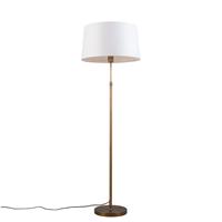 QAZQA Bronze Stehleuchte mit Leinenschirm weiß 45 cm verstellbar - Parte