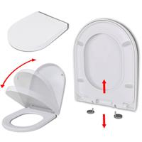 vidaXL Toiletbril soft-close quick-release design vierkant wit