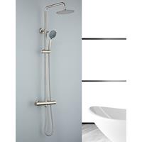 saniclear Exclusive volledig 304 RVS regendouche opbouw 20cm met 3 standen handdouche