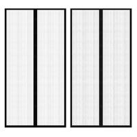 VidaXL Horgordijn met klittenband en magneet sluiting 210 x 100 cm zwart