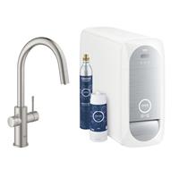 Grohe Blue Home starterkit Chilled & Sparkling met Duo C-uitloop, RVS-look