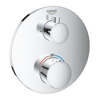 Grohe Grohtherm Inbouwthermostaat - 2 knoppen - zonder omstel - rond - chroom 24075000