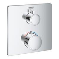 Grohe Grohtherm afdekset thermostaat met stopkraan chroom