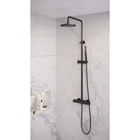 Saniclass Regendouche  Black Showerpipe met Thermostaat 20cm Mat Zwart