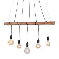 LeuchtenDirekt Damian 15515-18 Pendellamp LED E27 300 W Zwart, Hout