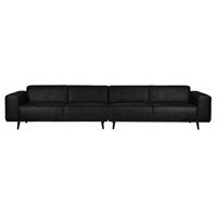 bepurehome Bank Statement 4-zits suedine leer zwart XL