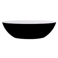 Douche Concurrent Vrijstaand Bad  Solid Surface 180 x 85 cm Bicolor Mat Zwart/Wit