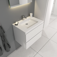 Sanigoods Sally badkamermeubel 60cm wit mat met Solid Surface wastafel rechthoek