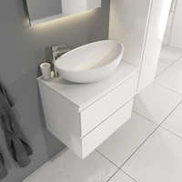 Sanigoods Sally badkamermeubel 60cm wit glans met Solid Surface waskom ovaal