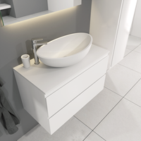 Sanigoods Sally badkamermeubel 80cm wit glans met Solid Surface waskom ovaal