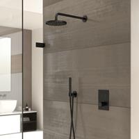 Hotbath Cobber IBS23 inbouw douche set met 2 pushbuttons geborsteld nikkel