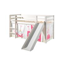Vipack Hoogslaper PINO Massief hout, inclusief textielset, naar keuze met glijbaan en bedtunnel