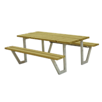 Trendyard Picknicktafel Stalen Frame "Wega" Geïmpregneerd Hout