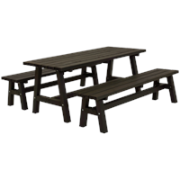 Sitzgarnitur Tisch, 2 Bänke, schwarz Tisch-LxBxH 1770 x 750 x720 mm