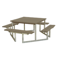 Trendyard Picknicktafel Vierkant "Twist" Grijs Bruin