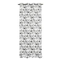 home24 Apelt Ösenschal Varieté Weiß/Schwarz mit Motiv Modern 135x245 cm (BxH) Webstoff
