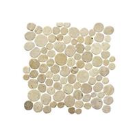 Terred'azur Bianco beige kiezel coins mozaiek 30x30