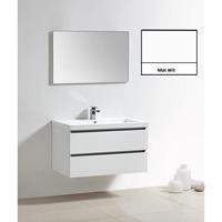 Sanilux Badkamermeubelset  Trendline 100x47x50 cm 2 Kraangaten Mat Wit
