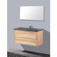 Sanilux Badkamermeubelset  Wood Stone 100x47x50 cm Massief Eikenhout