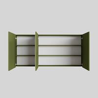 Boss & Wessing Spiegelkast  Cube 150x70x16 cm 3 Deuren Groen