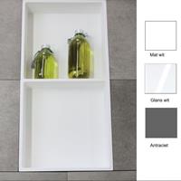 Luca Inbouwnis  Sanitair 59,5x29,5x8cm Polystone 2 Vakken Rechthoek Glans Wit