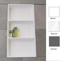 Luca Inbouwnis  Sanitair 59,5x29,5x8 cm Polystone 3 Vakken Rechthoek Glans Wit