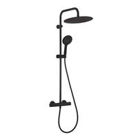 Boss & Wessing Regendoucheset  met Thermostaat Hoofddouche 30 cm Handdouche 3 Standen Zwart