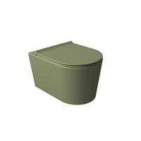 Salenzi Wandcloset  Civita 50x35x36.5cm Keramiek Rimless Mat Legergroen (incl. zitting)