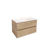 Boss & Wessing Badkamermeubel Solid Surface AQS Stockholm 80x46 cm Wood Washed Oak 