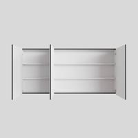 Boss & Wessing Spiegelkast  Cube 150x70x16 cm 3 Deuren Antraciet met Mat Wit