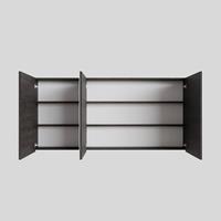 Boss & Wessing Spiegelkast  Cube 150x70x16 cm 3 Deuren Donkerbruin