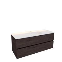 Boss & Wessing Badkamermeubel AQS Helsinki 120x46 cm Keramiek Midden Wood Dark Brown 2 Laden 