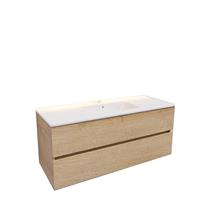 Boss & Wessing Badkamermeubel AQS Helsinki 120x46 cm Keramiek Midden Wood Washed Oak 2 Laden 