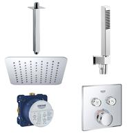 Grohe /Wiesbaden SmartControl Inbouw Doucheset Vierkant Met Hoofddouche Plafond Uitloop 20 cm en Handdouche Compleet