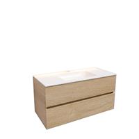 Boss & Wessing Badkamermeubel Solid Surface AQS Oslo 100x46 cm Midden Wood Washed Oak 