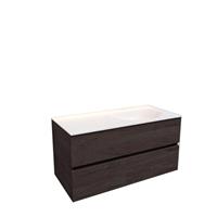 Boss & Wessing Badkamermeubel Solid Surface AQS Stockholm 100x46 cm Rechts Wood Dark Brown 