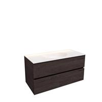 Boss & Wessing Badkamermeubel Solid Surface AQS Stockholm 100x46 cm Midden Wood Dark Brown 