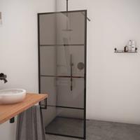 Boss & Wessing BWS Inloopdouche Smoke Frame NANO Rookglas Mat Zwart Raster (drie verschillende maten)