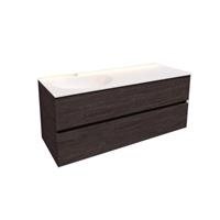 Boss & Wessing Badkamermeubel Solid Surface AQS Stockholm 120x46 cm Links Wood Dark Brown 