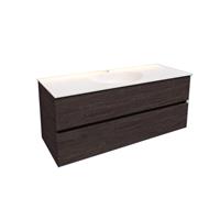 Boss & Wessing Badkamermeubel Solid Surface AQS Stockholm 120x46 cm Midden Wood Dark Brown 