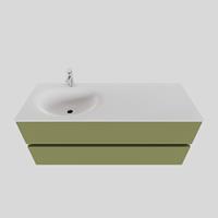 Boss & Wessing Badkamermeubel Solid Surface BWS Stockholm 120x46 cm Links Mat Groen (met 1 kraangat)