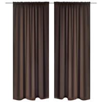 vidaXL Verdunkelungs-Vorhänge mit Schlaufen 135 x 245 cm  Braun