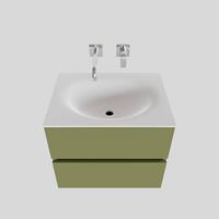 Boss & Wessing Badkamermeubel Solid Surface BWS Stockholm 60x46 cm Mat Groen (zonder kraangat)
