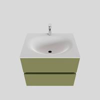 Boss & Wessing Badkamermeubel Solid Surface BWS Stockholm 60x46 cm Mat Groen (met 1 kraangat)