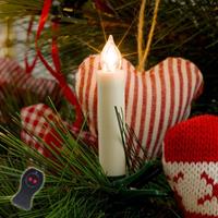 LED kerstboomkaarsen wit op batterijen, 10 lampen