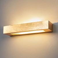 Lampenwelt.com Hoekige gips wandlamp Emina in goud