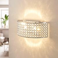 Lampenwelt.com LED glazen kristalwandlamp Alizee in chroom